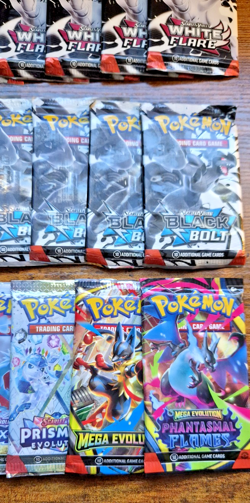 Pokemon TCG Booster Packs Mixed 17 PACK LOT Black White Prismatic Mega 171626 - Image 3