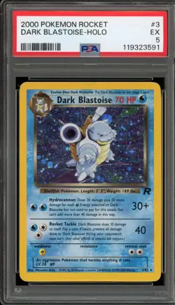Pokemon Dark Blastoise Team Rocket Unlimited Holo Rare #3 PSA 5 - Image 1