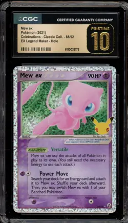 Pokemon Mew ex Celebrations Classic Coll. Legend Maker Holo #88 CGC 10 Pristine - Image 1