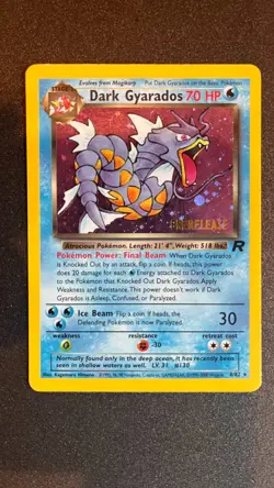 Dark Gyarados 8/82 Prerelease Holo Rare Team Rocket WOTC Pokemon - Image 1