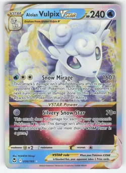 Alolan Vulpix VSTAR 034/195 Pokemon TCG Silver Tempest NM - Image 1