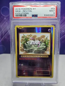 Pokemon Mew 53/108 Reverse Holo XY Evolutions PSA 9 Mint - Image 1
