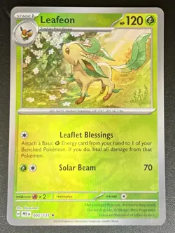 Leafeon 005/131 Poke Ball Holo Prismatic Evolutions Pokemon NM - Image 1