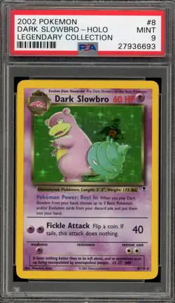 Pokemon Dark Slowbro Legendary Coll. Holo Rare #8 PSA 9 Mint - Image 1
