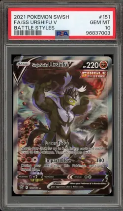 Pokemon Single Strike Urshifu V Battle Styles Full Art #151 PSA 10 Gem Mint - Image 1