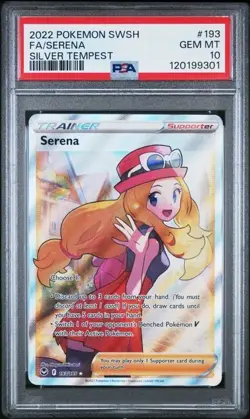 2022 Serena Full Art Pokemon Sword & Shield Silver Tempest 193 Gem Mt PSA 10 - Image 1