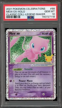 Pokemon Mew ex Celebrations Classic Coll. Legend Maker Holo Rare #88 PSA 10 - Image 1