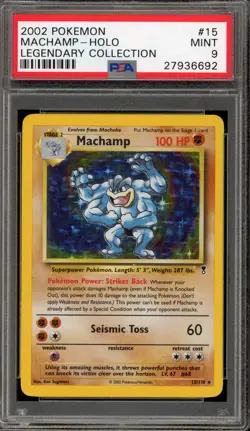 Pokemon Machamp Legendary Coll. Holo Rare #15 PSA 9 Mint - Image 1