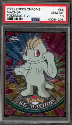 Pokemon Topps Chrome Machop #66 PSA 10 Gem Mint - Image 1