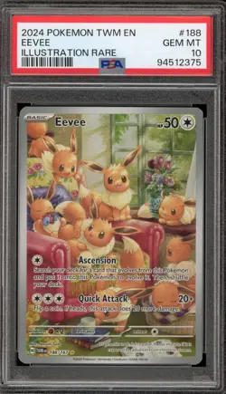 Pokemon Eevee Twilight Masquerade Illustration Rare #188 PSA 10 Gem Mint - Image 1