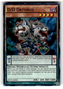 D/D Orthros SDPD-EN004 1st Edition Super Rare Structure Deck: Pendulum Dominatio - Image 1