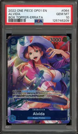 One Piece CCG Alvida Bx. Topper Errata OP01-064 PSA 10 Gem Mint - Image 1