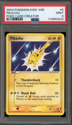 Pokemon Pikachu Kids' WB! Poke Card Creator #5 PSA 9 Mint - Image 1