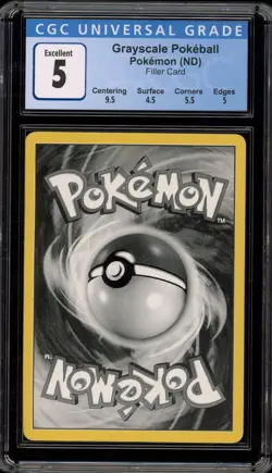 Pokemon Grayscale Pokeball (ND) Filler Card CGC 5 - Image 1