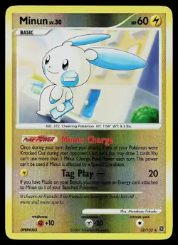 Pokemon Card - Minun Secret Wonders 32/132 Rare Reverse Holo - Image 1