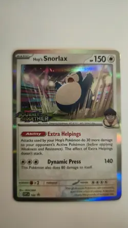 Hop's Snorlax - 184 (Prerelease) 184 Sv: Scarlet & Violet Promo Cards Holo - Image 1