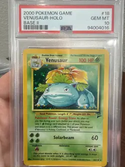 Pokemon 2000 Base Set 2 II Venusaur PSA 10 Gem Mint - Image 1