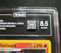 Pokemon Go Charizard Holo Rare TCG 010/078 Pokemon TAG 8.5 #010 Holographic - Image 3