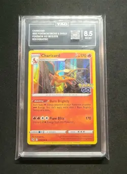 Pokemon Go Charizard Holo Rare TCG 010/078 Pokemon TAG 8.5 #010 Holographic - Image 4