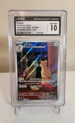 CGC 10 Persian 078/064 Illustration Rare - Shrouded Fable - Pokemon - Image 1