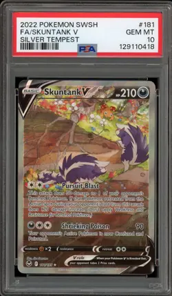 Pokemon Skunktank V Silver Tempest Full Alt Art #181 PSA 10 Gem Mint - Image 1