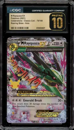 Pokemon M Rayquaza EX Celebrations Classic Coll. Holo #76 CGC 10 Pristine - Image 1