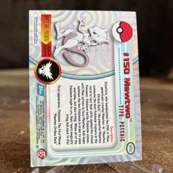 Topps Pokemon MEWTWO #150 Blue Logo Non Holo TV Animation Edition - Image 2