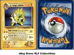 2000 Pokemon, Gym Challenge, #28/132 Lt. Surge's Jolteon, Rare - Image 1