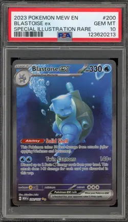 Pokemon Blastoise ex 151 MEW EN Special Illustration Rare #200 PSA 10 Gem Mint - Image 1