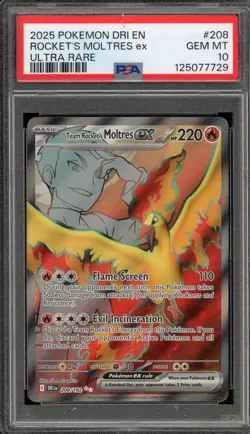 Pokemon Team Rocket's Moltres ex Destined Rivals Ultra Rare #208 PSA 10 Gem Mint - Image 1