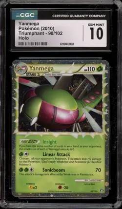 Pokemon Yanmega Prime Triumphant Holo Ultra Rare #98 CGC 10 Gem Mint - Image 1
