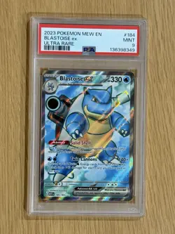 2023 Pokemon Mew en Blastoise EX Ultra Rare Mint 9 #184 - Image 1