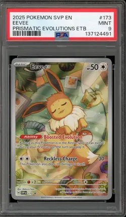 Pokemon Eevee Prismatic Evolutions ETB Promo SVP EN 173 PSA 9 Mint - Image 1