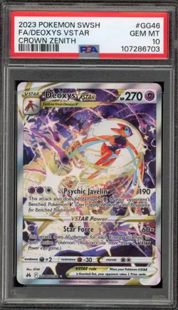 Pokemon Deoxys VSTAR Crown Zenith Galarian Gallery Full Art #GG46 PSA 10 - Image 1
