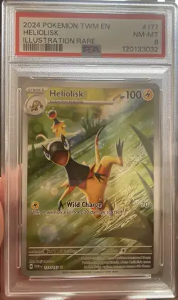 2024 POKEMON TWILIGHT MASQUERADE TWM EN #177 HELIOLISK ILLUSTRATION RARE PSA 8 - Image 1