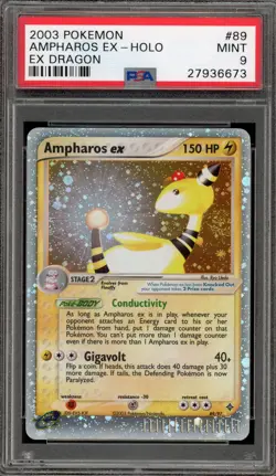 Pokemon Ampharos EX Dragon Holo Ultra Rare #89 PSA 9 Mint - Image 1