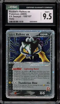 Pokemon Rocket's Raikou ex EX Deoxys Holo Ultra Rare #108 CGC 9.5 - Image 1