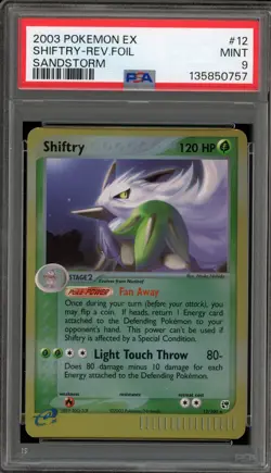 Pokemon Shiftry EX Sandstorm Reverse Holo Rare #12 PSA 9 Mint - Image 1