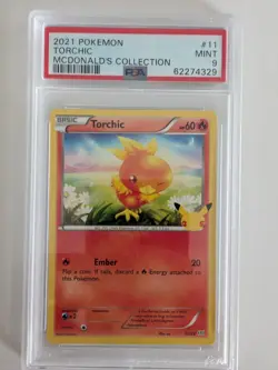 2021 POKEMON MCDONALD'S COLLECTION #11 TORCHIC PSA 9 - Image 1