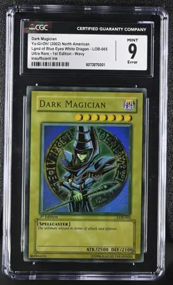Dark Magician LOB-005 1st Edition Wavy Heavy FADED Yugioh CGC 9 Mint *001 - Image 1