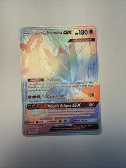 Pokemon TCG Dawn Wings Necrozma GX Secret Rare SM Ultra Prism Card 161/156 - Image 1