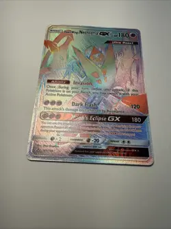 Pokemon TCG Dawn Wings Necrozma GX Secret Rare SM Ultra Prism Card 161/156 - Image 4