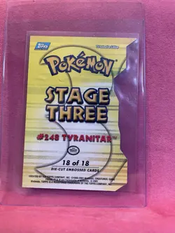 Pokemon Tyranitar 18/18 Johto League Champions Embossed Die Cut TOPPS CARD NM - Image 2