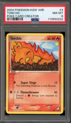 Pokemon Torchic Kids' WB! Poke Card Creator #3 PSA 8 - Image 1