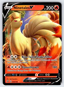 Ninetales V 026/192 2020 Rebel Clash Pokemon Card TCG Ultra Rare Full Art - Nm - Image 1