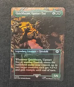 SCENIC BORDERLESS FOIL - Quickbeam Upstart Ent MTG - LOTR Lord of the Rings - NM - Image 1