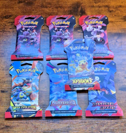 Pokemon TCG Mixed LOT of 7 Sealed Sleeved Booster Packs - Image 2