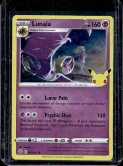 2021 Pokemon SWSH Celebrations Lunala Holo #015/025 - Image 1