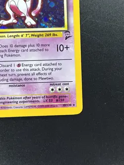 Pokemon Card Mewtwo 10/130 Base Set 2 Holo Rare WOTC Near Mint 2000 - Image 5