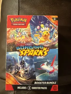 Pokemon Scarlet & Violet Surging Sparks Booster Bundle 6 Packs, New Sealed - Image 1